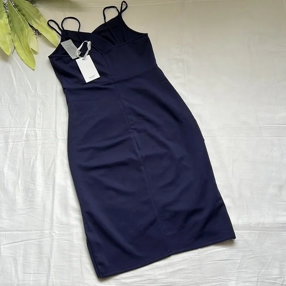 🌟nwt GRACE KARIN Summer V-Neck Spaghetti Dress Retro Ruched Bodycon Dress🌟 - Picture 9 of 10